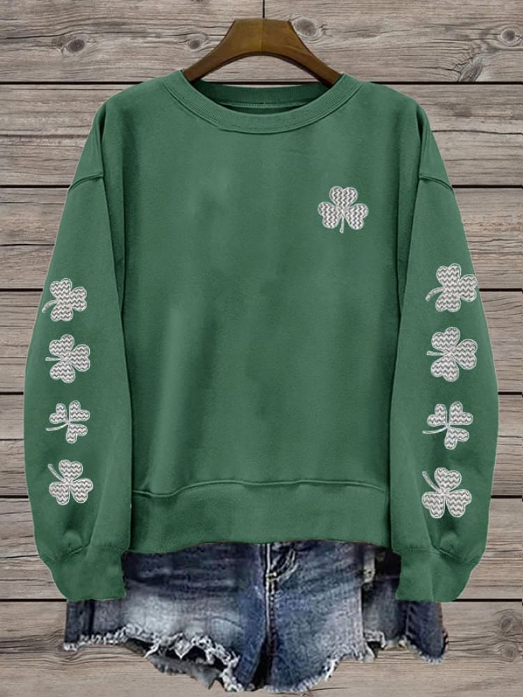 Women's St. Patrick's Day Shamrock Print Sweatshirt