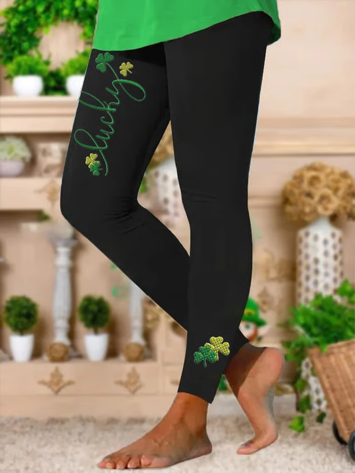 Women's St. Patrick's Day Shamrock Lucky Casual Leggings