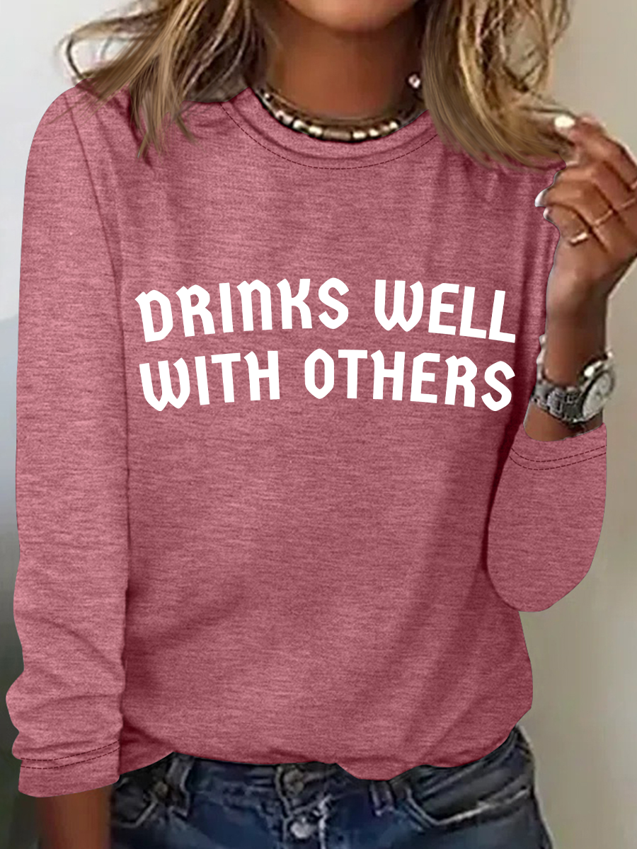 Drinks Well With Others - St. Patrick's Day Drinkers Casual Long Sleeve Shirt