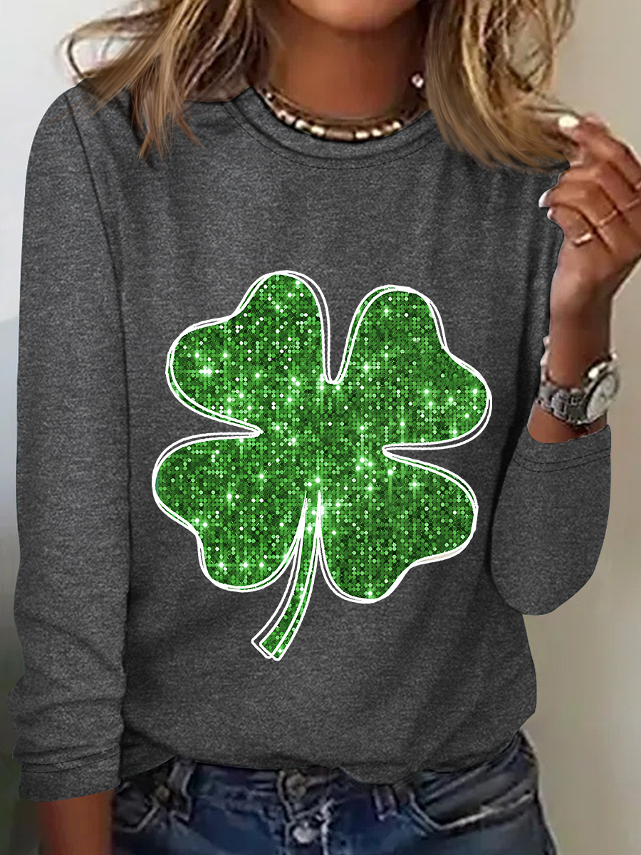 Green St.Patrick’S Day Casual Long Sleeve Shirt