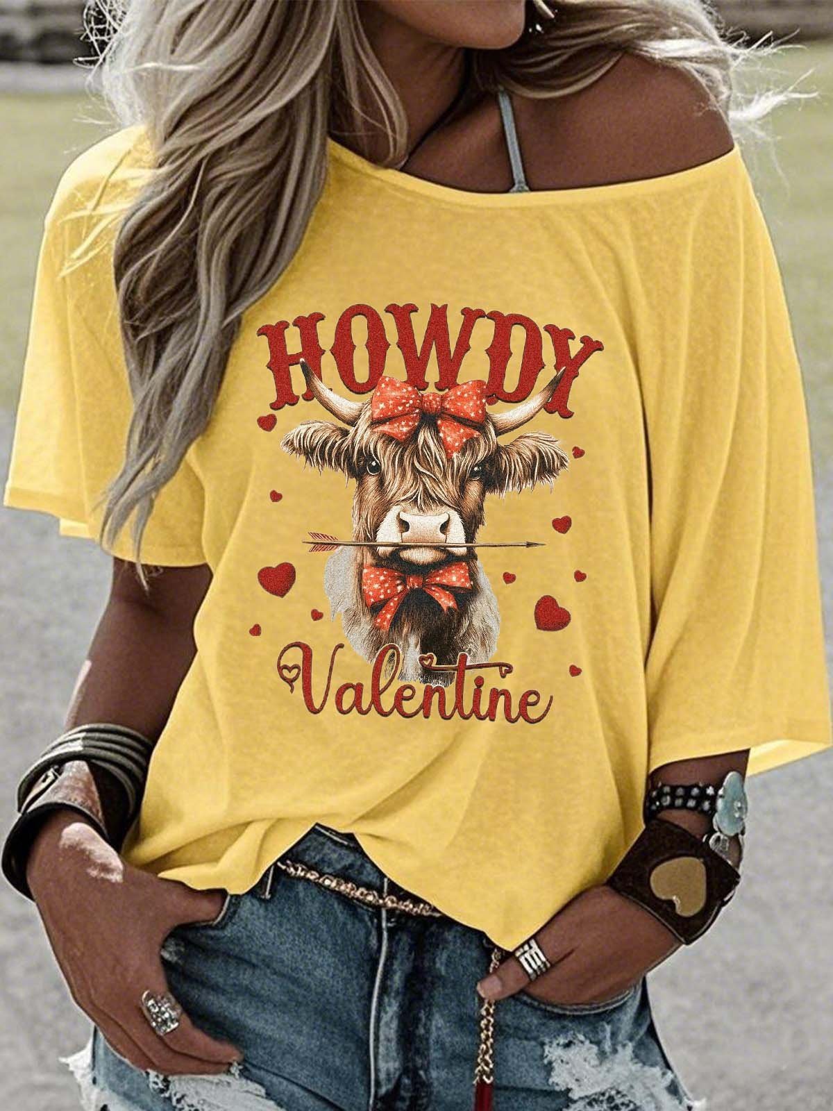 Western Style Round Neck Colored Cotton Short Sleeve T-Shirt