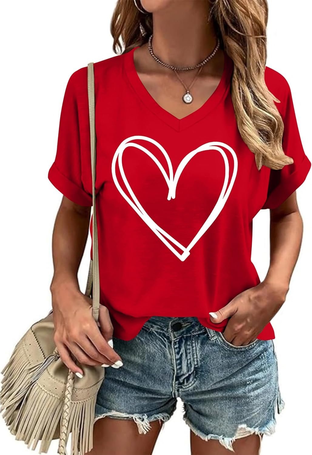 Regular Fit Casual Cotton V Neck T-Shirt