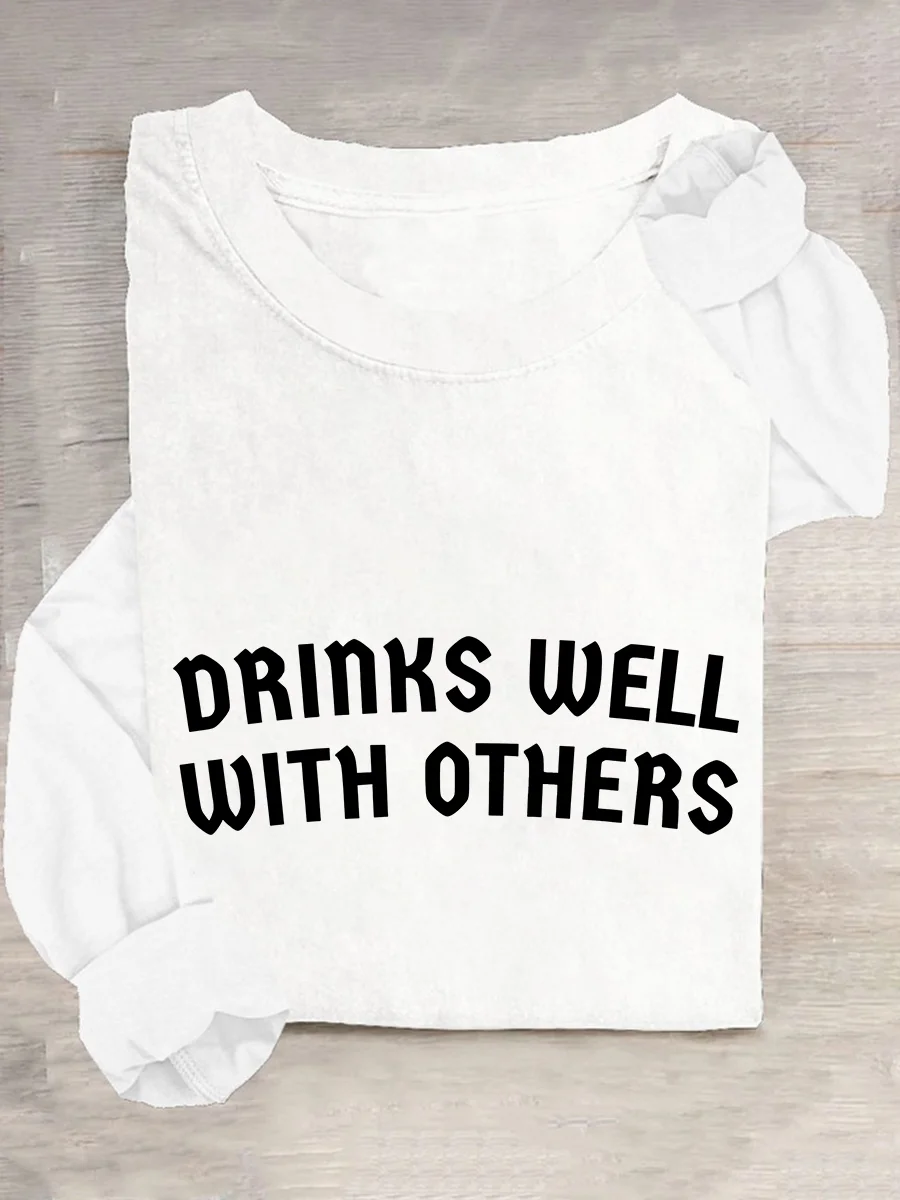 Drinks Well With Others - St. Patrick's Day Drinkers Casual Long Sleeve Shirt