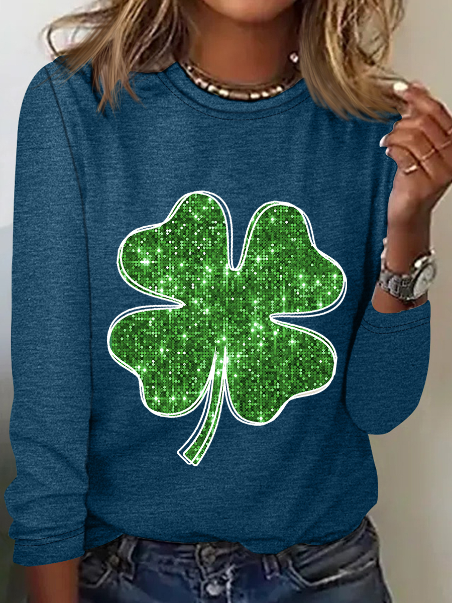 Green St.Patrick’S Day Casual Long Sleeve Shirt