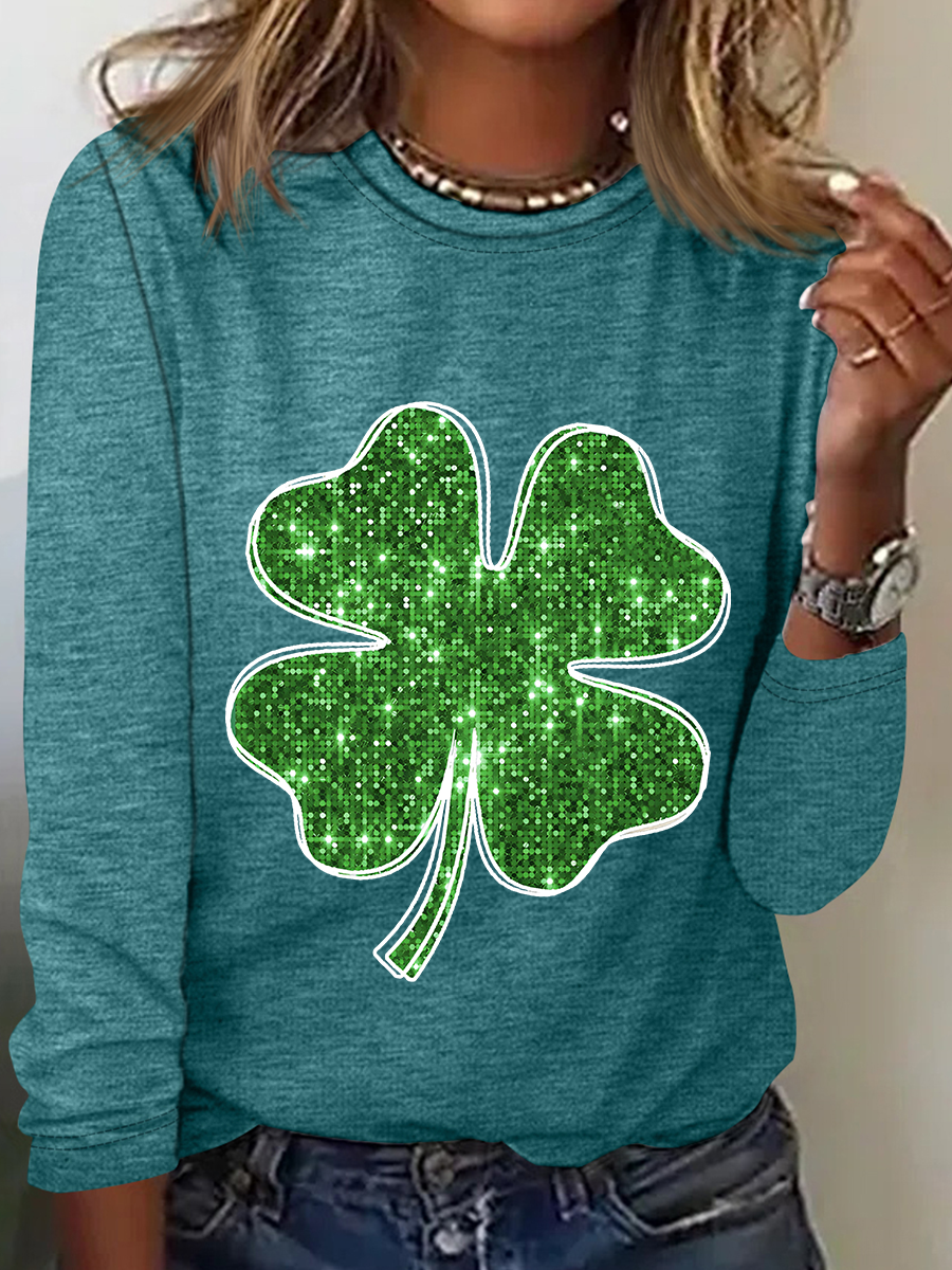 Green St.Patrick’S Day Casual Long Sleeve Shirt