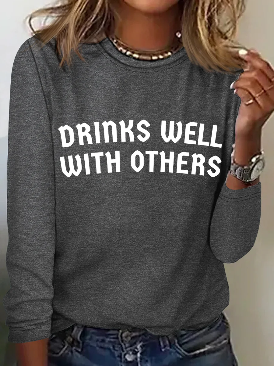 Drinks Well With Others - St. Patrick's Day Drinkers Casual Long Sleeve Shirt