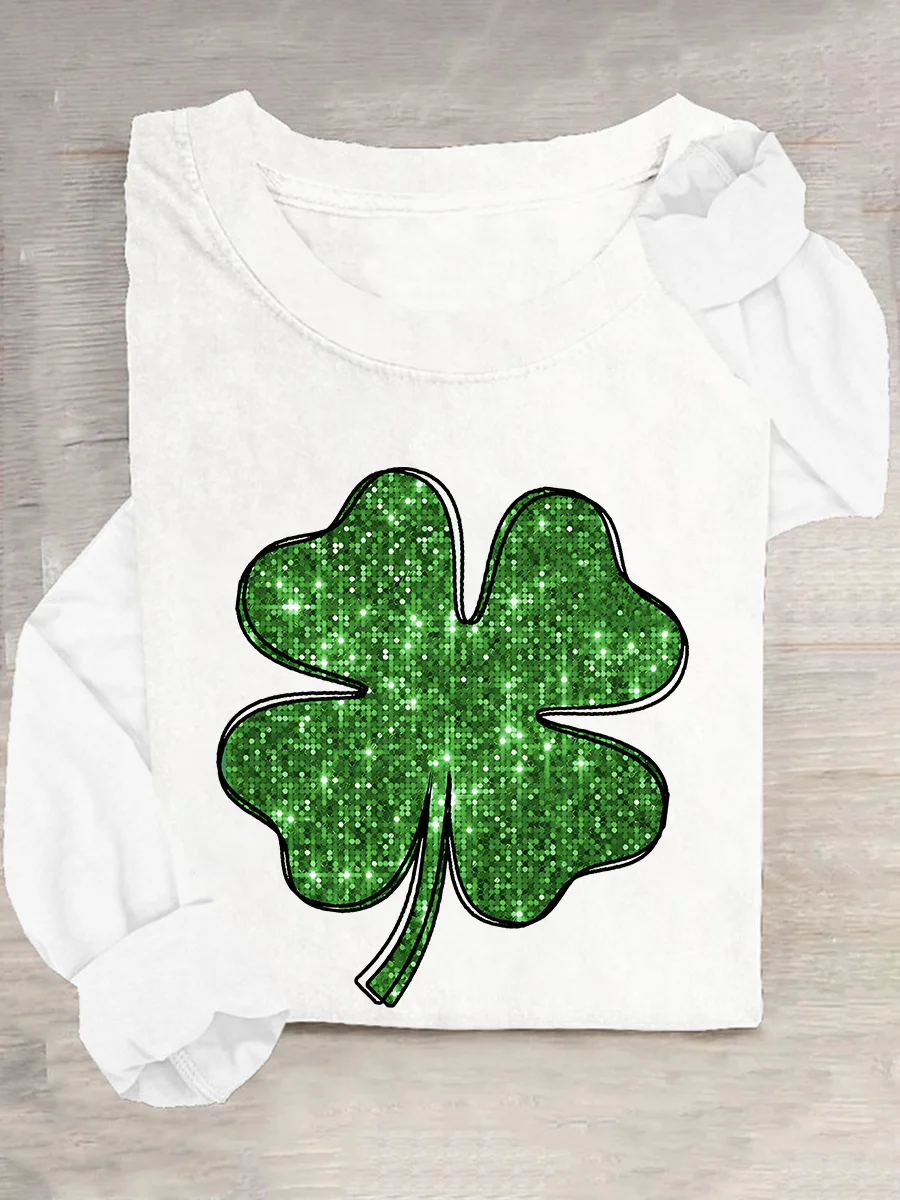 Green St.Patrick’S Day Casual Long Sleeve Shirt