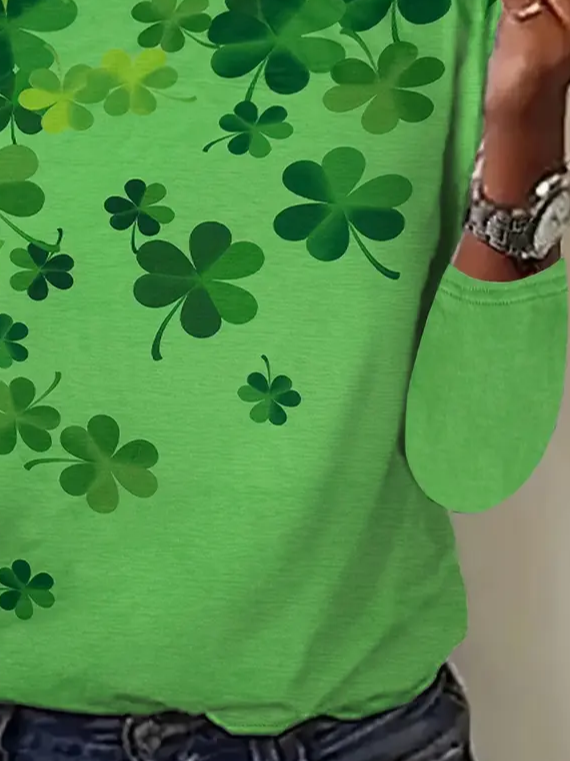 Women's St. Patrick's Day Casual Long Sleeve Crew Neck T-Shirt