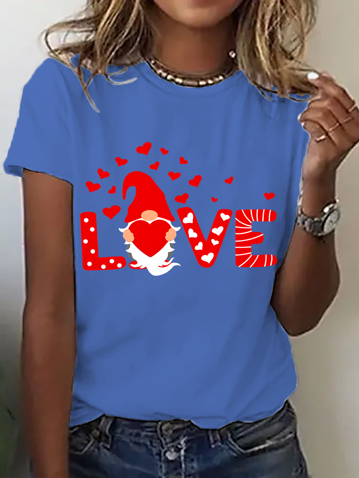 Valentine Love Gnomes Cotton T-Shirt