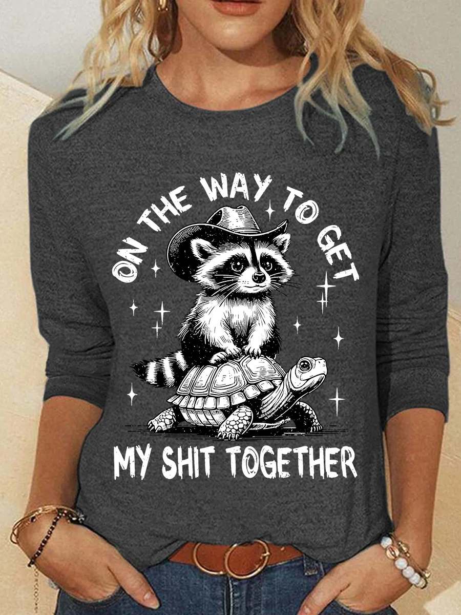 On The Way To Get My Shit Together Casual Long Sleeve Shirt