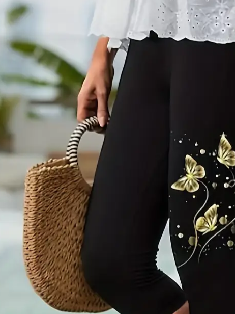 Women's Casual Butterfly Spring Print Leggings