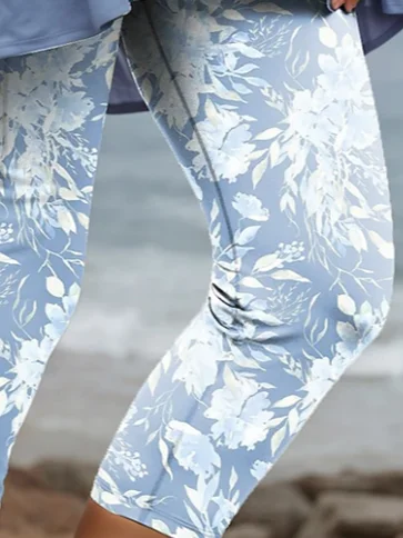 Women's Floral Spring Print Casual Leggings