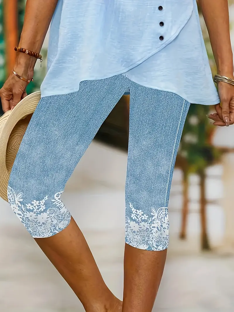 Women's Casual Floral Spring Print Leggings