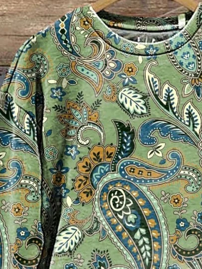 Women's Floral Spring Print Casual Long Sleeve Sweatshirt