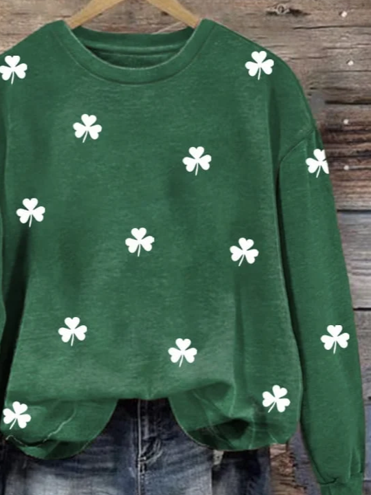 Women's St. Patrick's Day Shamrock Print Sweatshirt