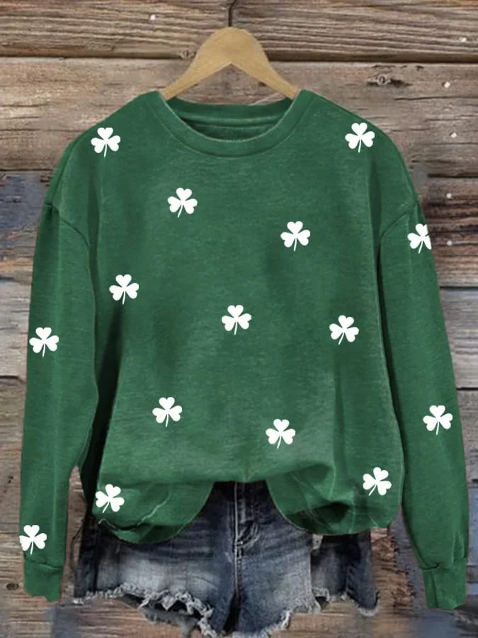 Women's St. Patrick's Day Shamrock Print Sweatshirt