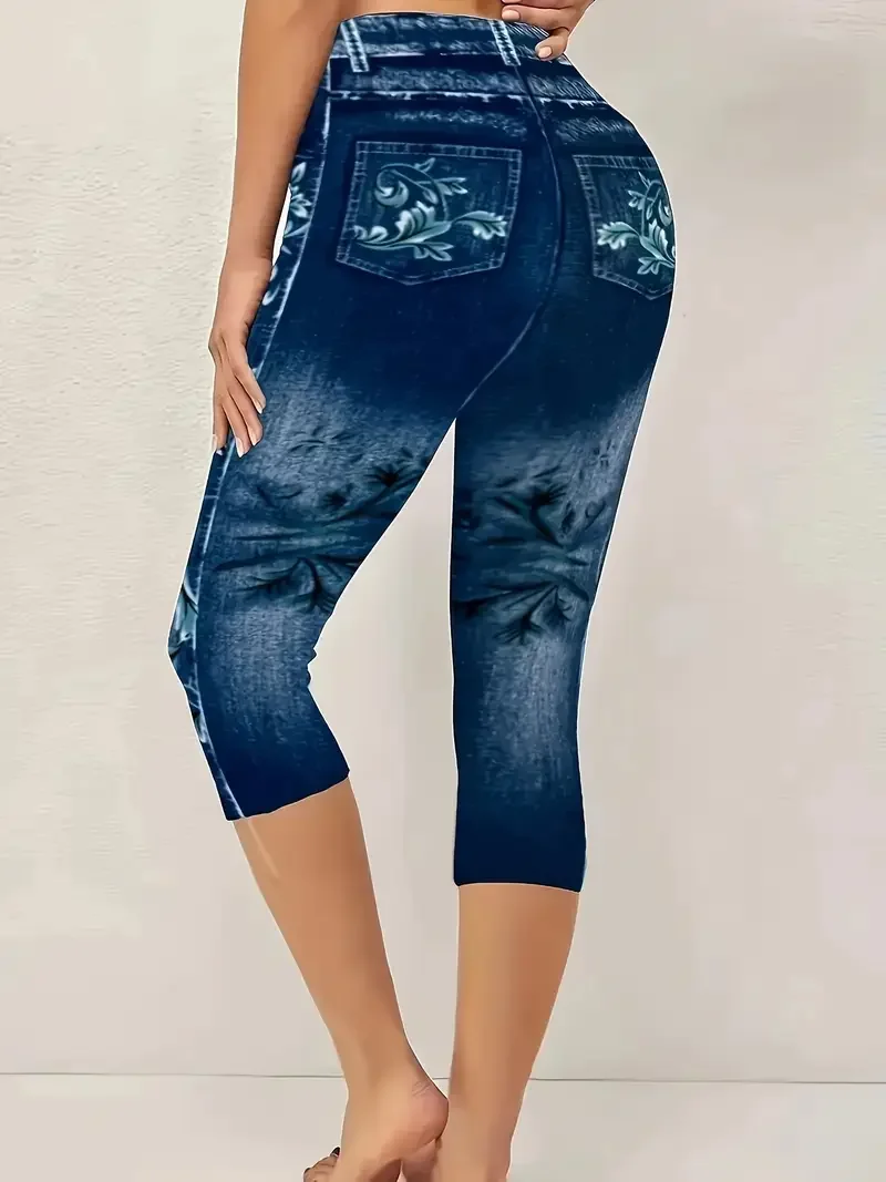 Women's Floral Spring Print Casual Leggings