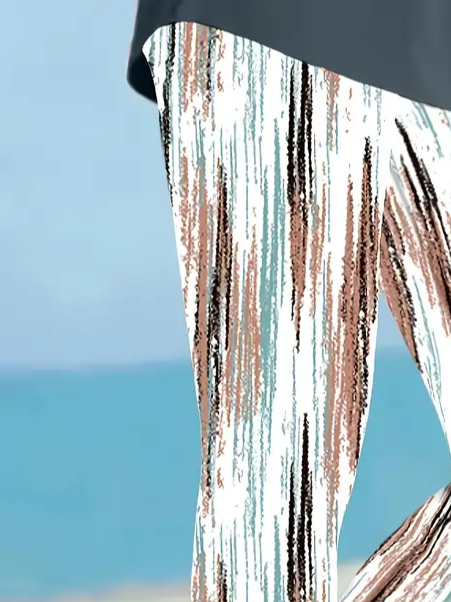 Women's Striped Print Casual Spring Leggings