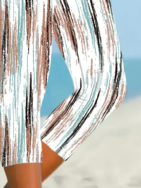 Women's Striped Print Casual Spring Leggings
