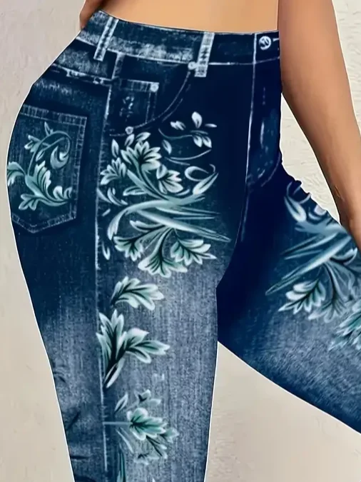 Women's Floral Spring Print Casual Leggings