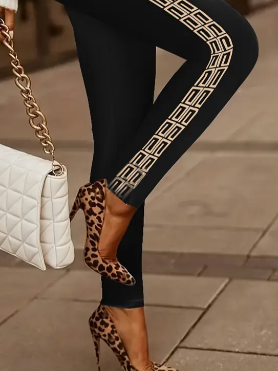 Women's Geometric Print Casual Leggings