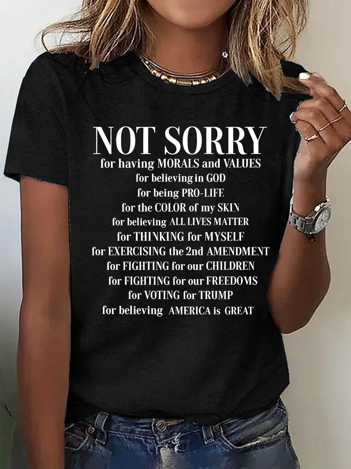 Not Sorry Shirt, Proud American Cotton T-Shirt