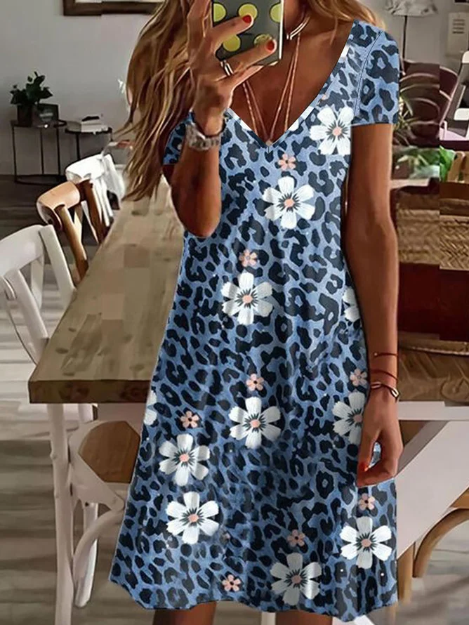 Lovely Print Pocket Cotton Dress