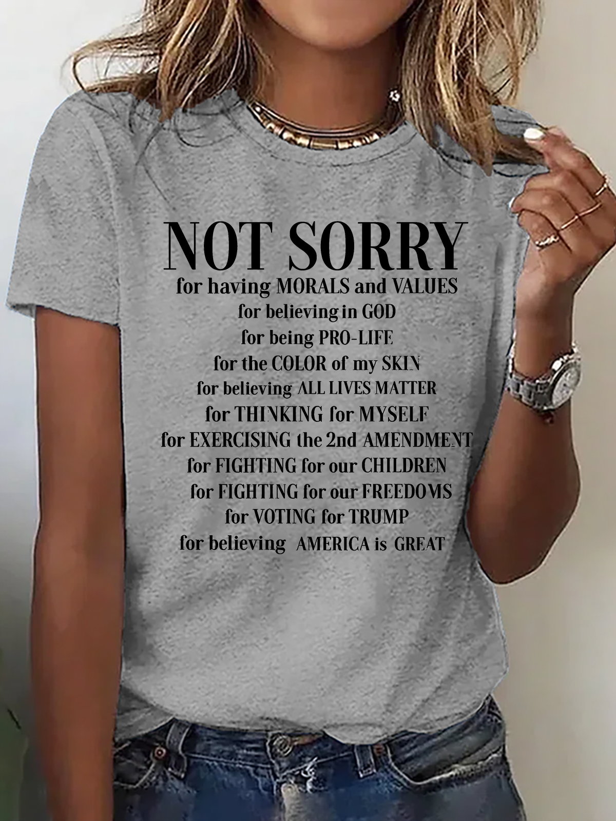 Not Sorry Shirt, Proud American Cotton T-Shirt