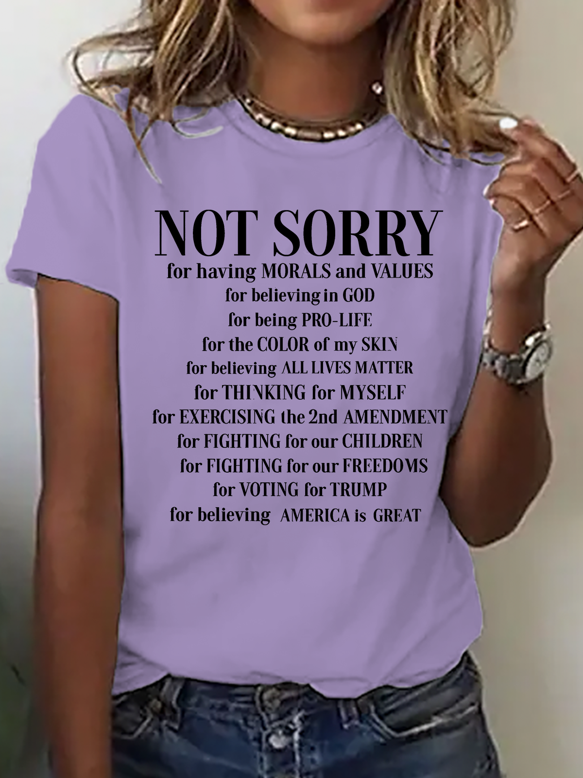 Not Sorry Shirt, Proud American Cotton T-Shirt