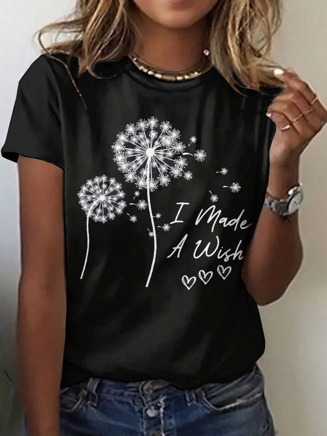 Cotton Crew Neck Casual T-Shirt