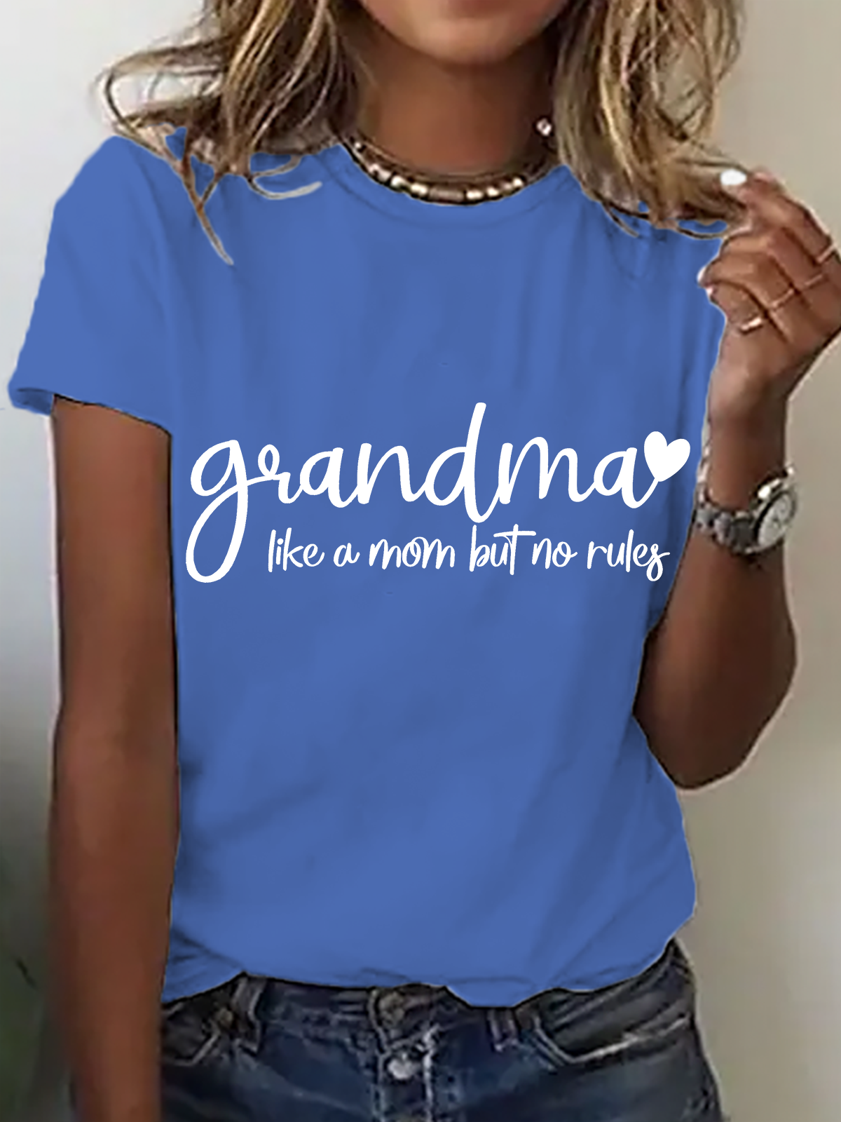 Grandma Like A Mom But No Rules Cotton T-Shirt