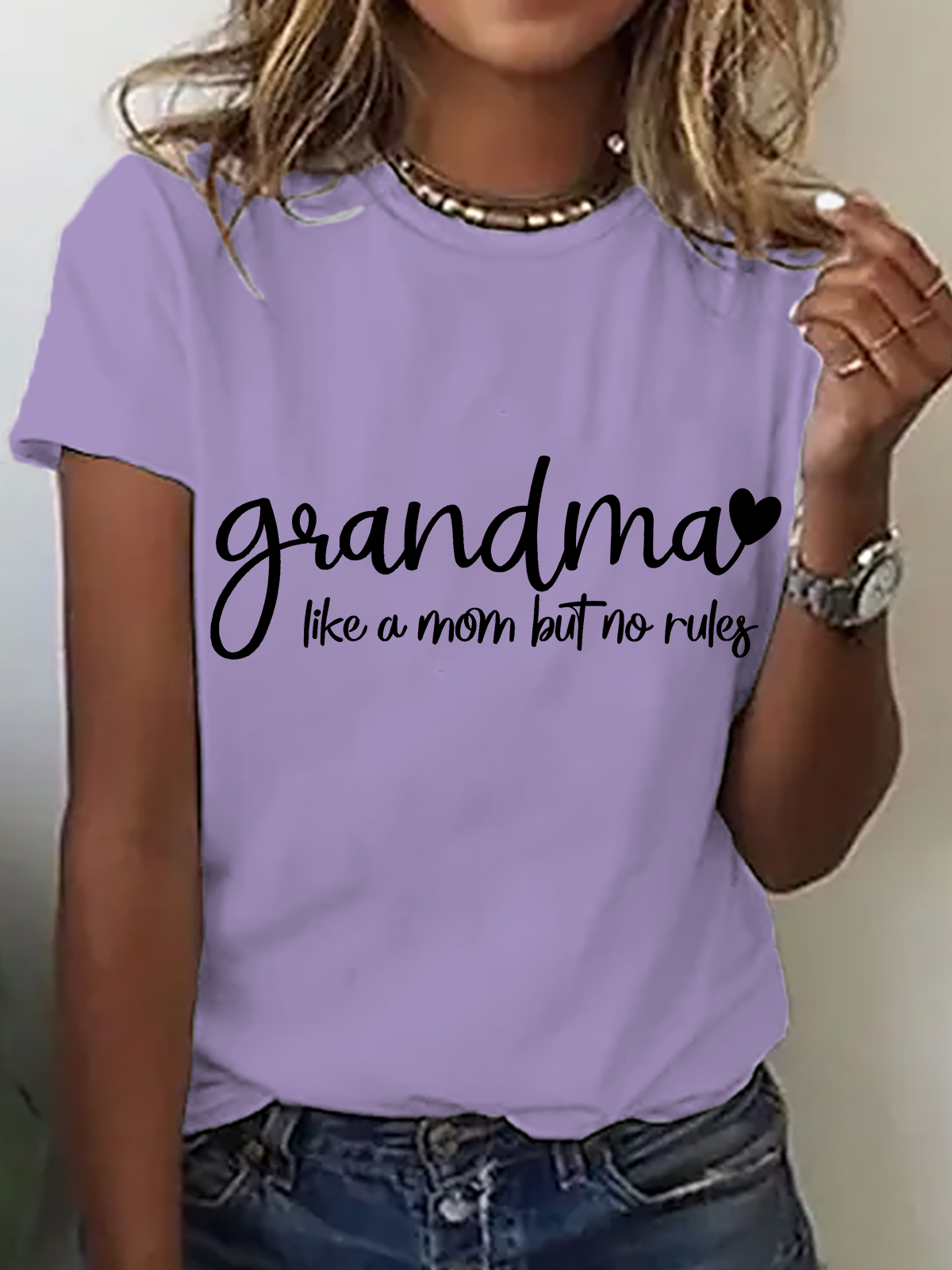 Grandma Like A Mom But No Rules Cotton T-Shirt