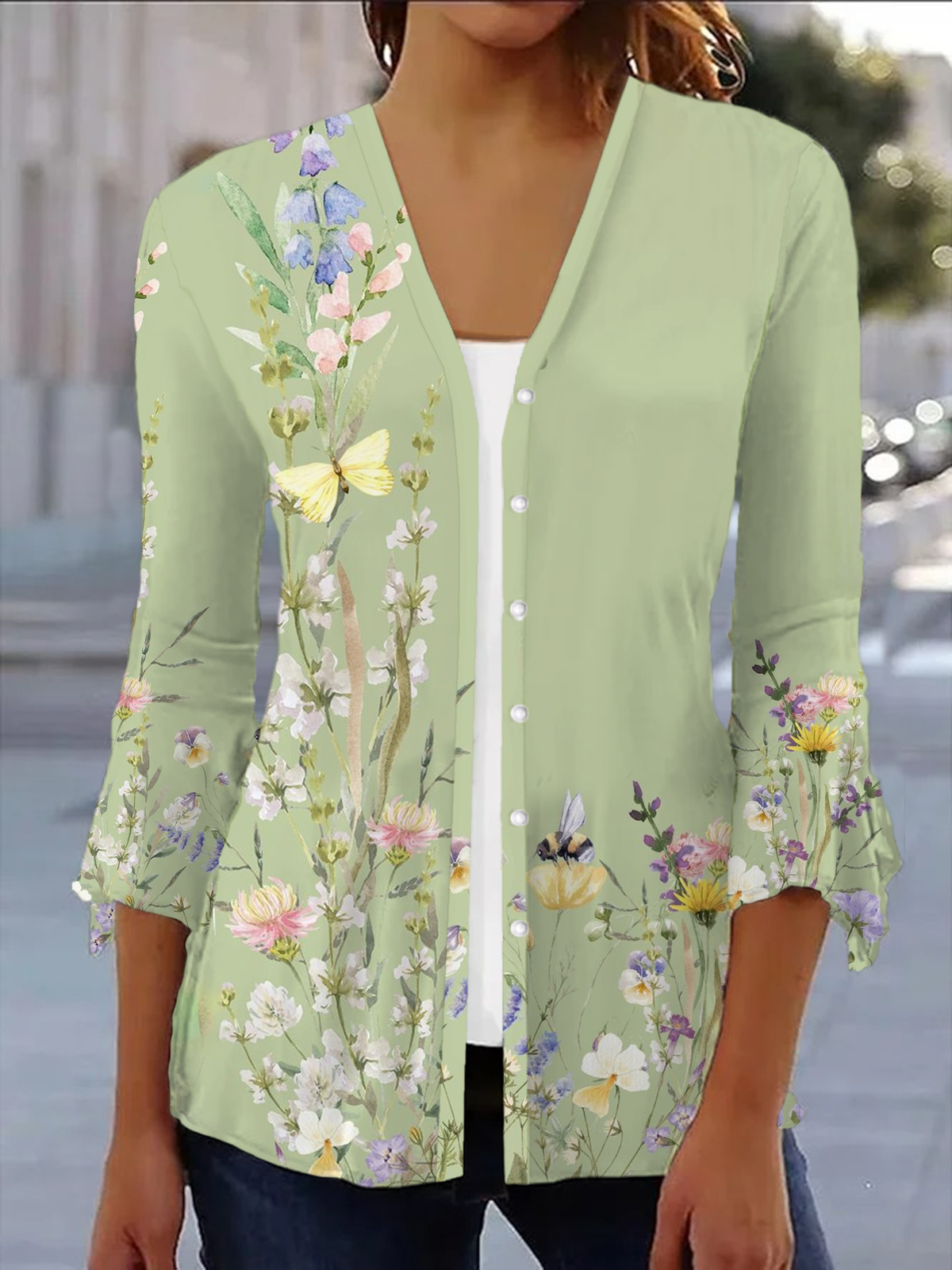 Women's Floral Spring Print Cardigan