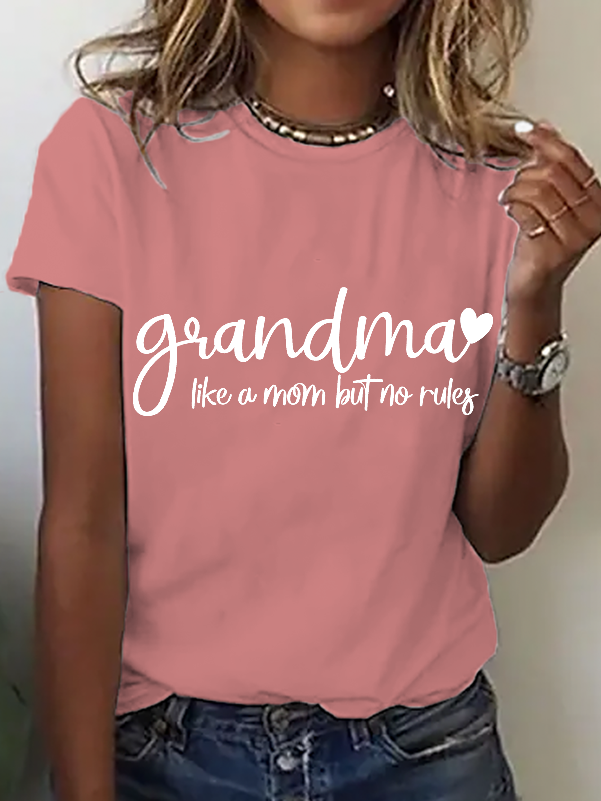 Grandma Like A Mom But No Rules Cotton T-Shirt