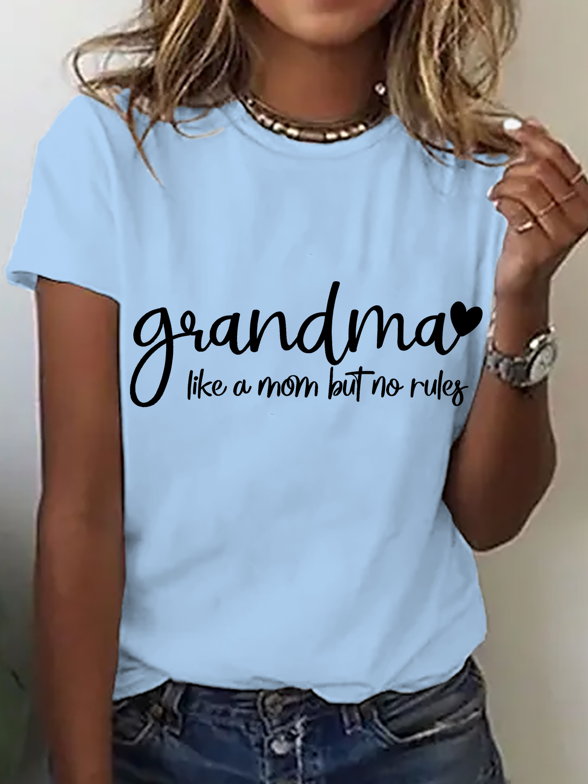 Grandma Like A Mom But No Rules Cotton T-Shirt