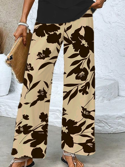 Women's Spring Floral Casual Tank Top Pants Two Piece Suit