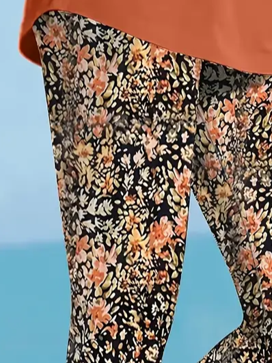 Women's Floral Spring Print Casual Leggings