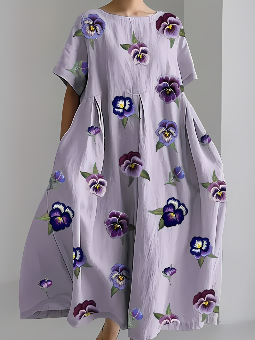 Women's Artistic Floral Print Vintage Casual Dress