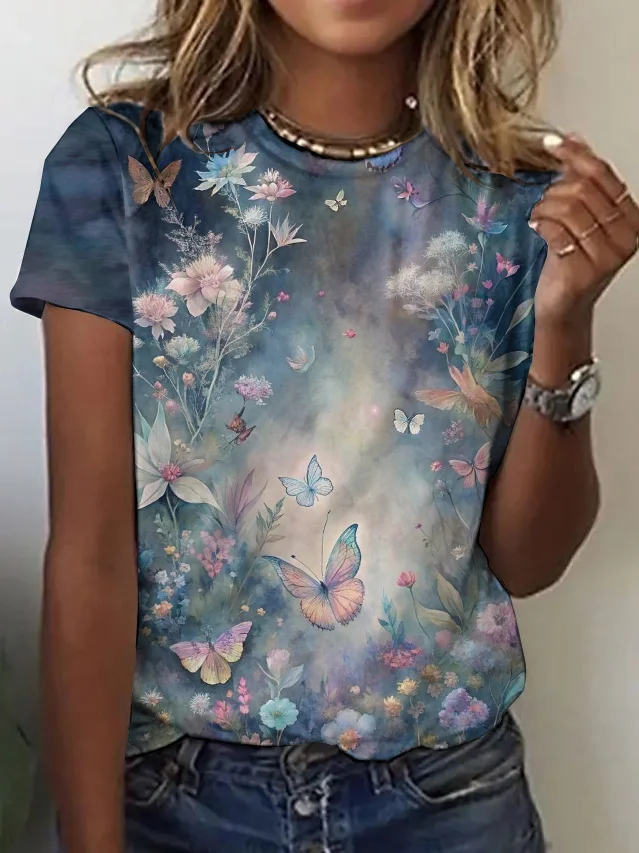 Crew Neck Cotton Casual T-Shirt