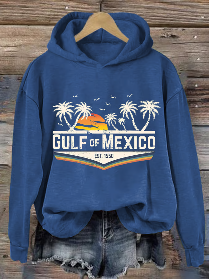 Women's Gulf Of Mexico Printed Sweatshirt Hoodie