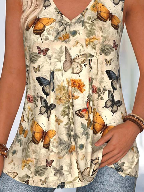 Cotton-Blend Street Butterfly Tank Top