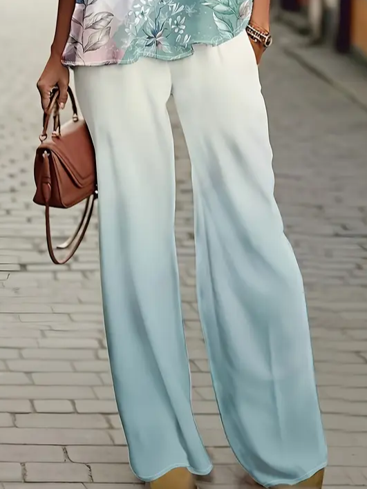 Women's Floral Spring Print Casual Two-Piece Suit