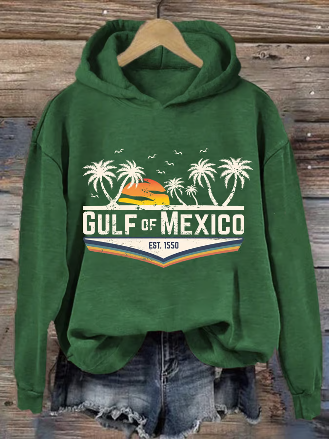 Women's Gulf Of Mexico Printed Sweatshirt Hoodie