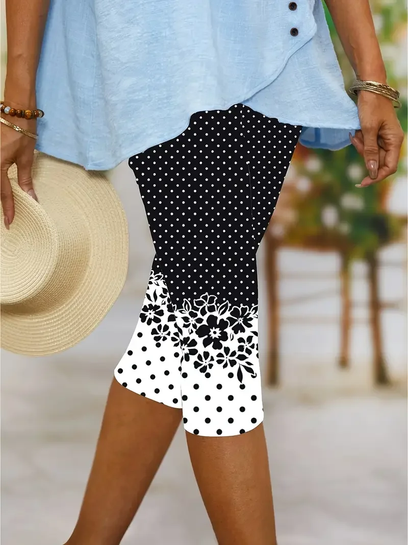 Women's Floral Spring Print Casual Leggings