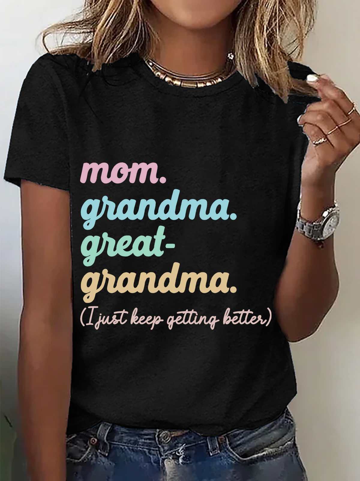 Mom Grandma Great-Grandma Cotton T-Shirt