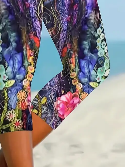 Women's Floral Spring Print Casual Leggings