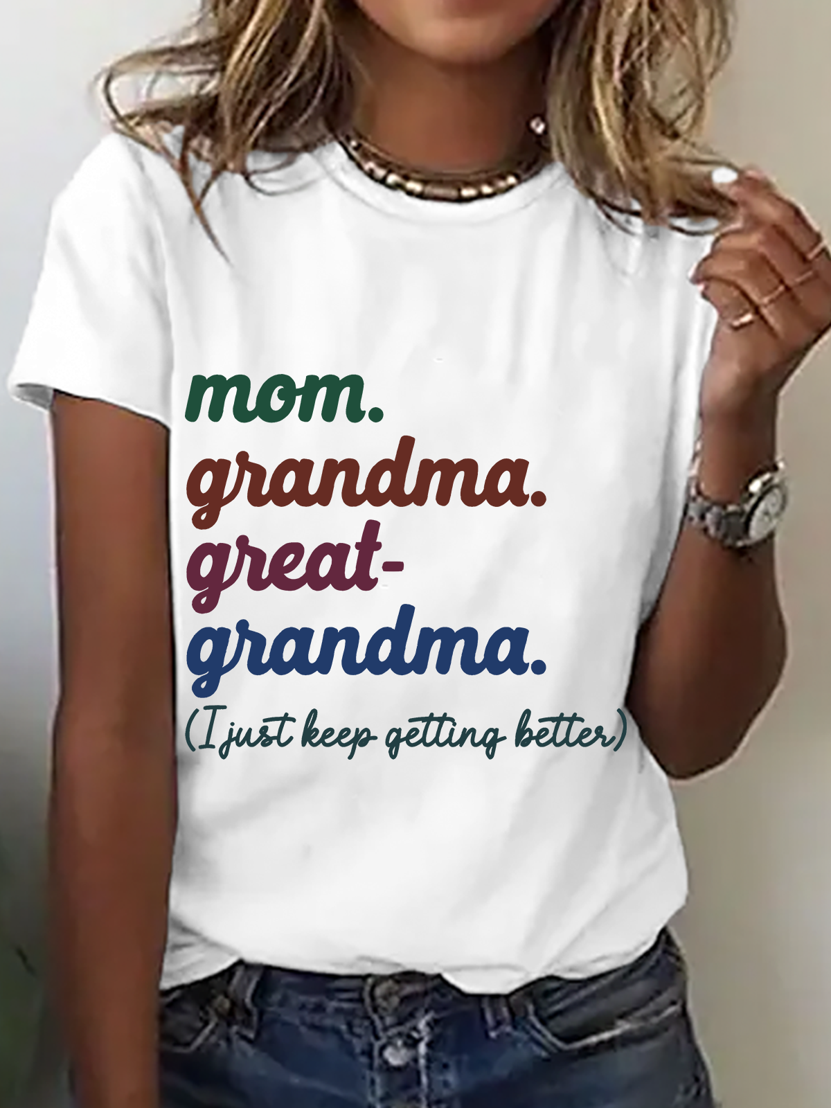 Mom Grandma Great-Grandma Cotton T-Shirt