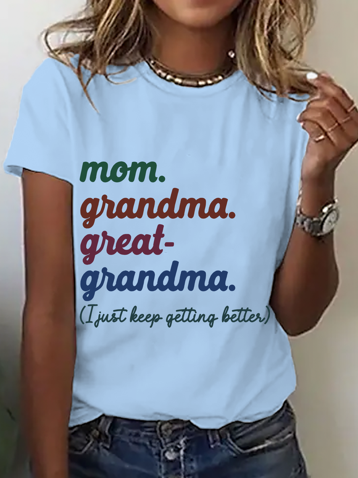 Mom Grandma Great-Grandma Cotton T-Shirt