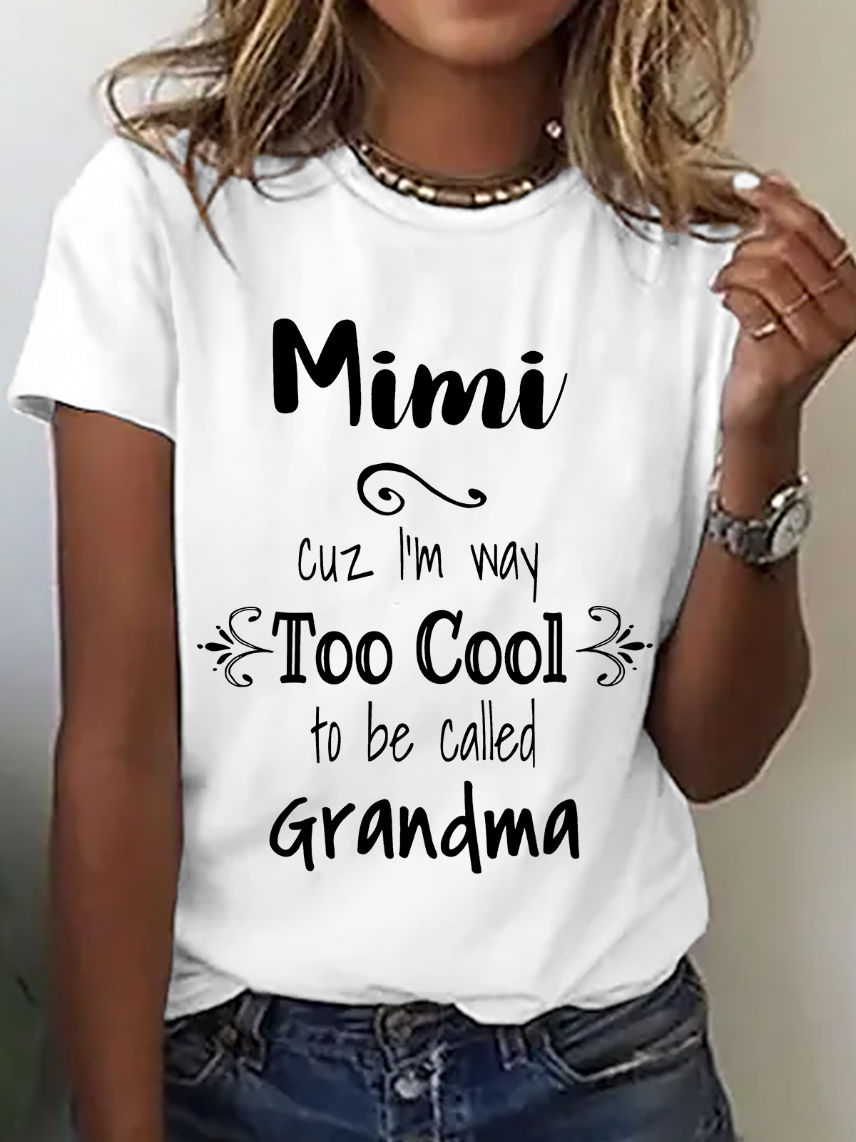 Too Cool Mimi Grandma Tshirt Special Grandmother Cotton T-Shirt