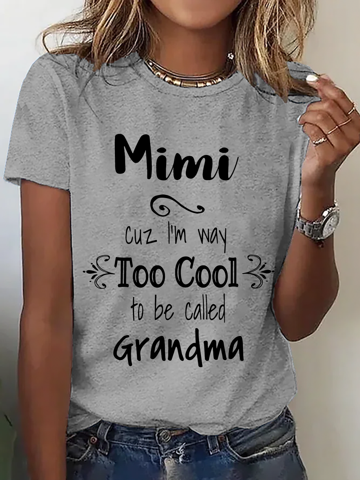 Too Cool Mimi Grandma Tshirt Special Grandmother Cotton T-Shirt